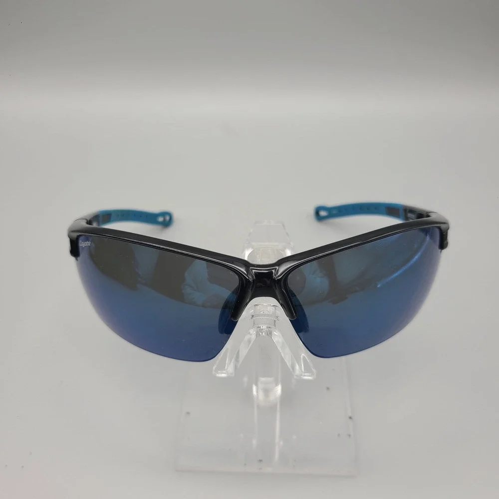 Coyote Napa Polarized Sunglasses Black Blue Wrap Sport 05603535 Blue Mirror Lens